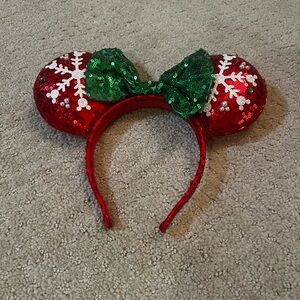 Festive Red and Green Sequin Kids Costume Headband